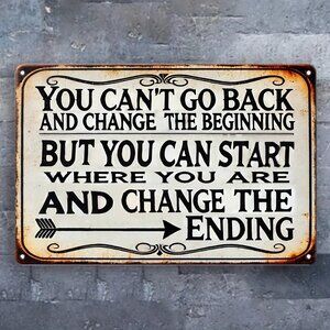 Vintage Style Retro Tin Sign Metal Inspirational Wall Art Positive Quote NEW!